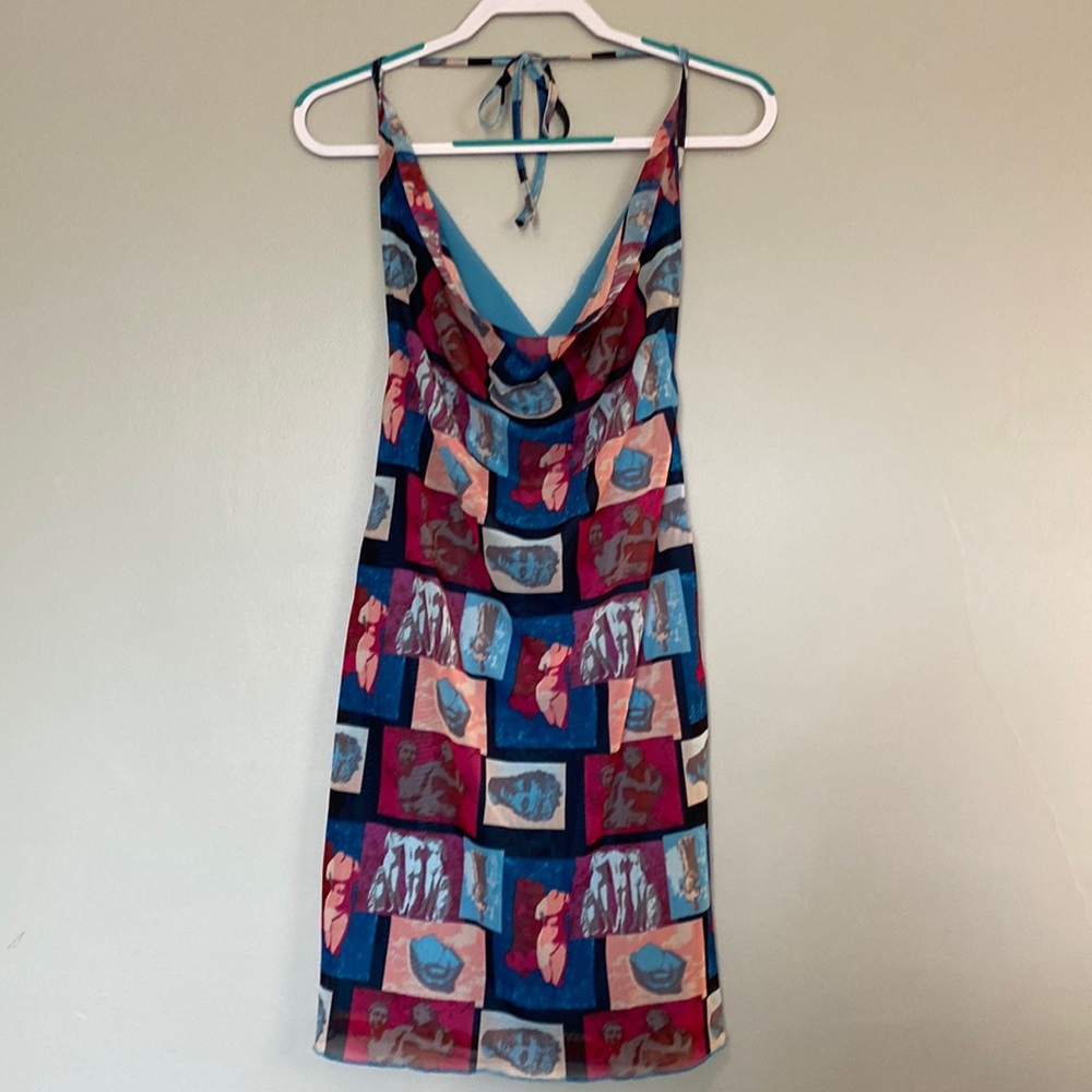 NWT statue print Forever 21 halter dress size large
